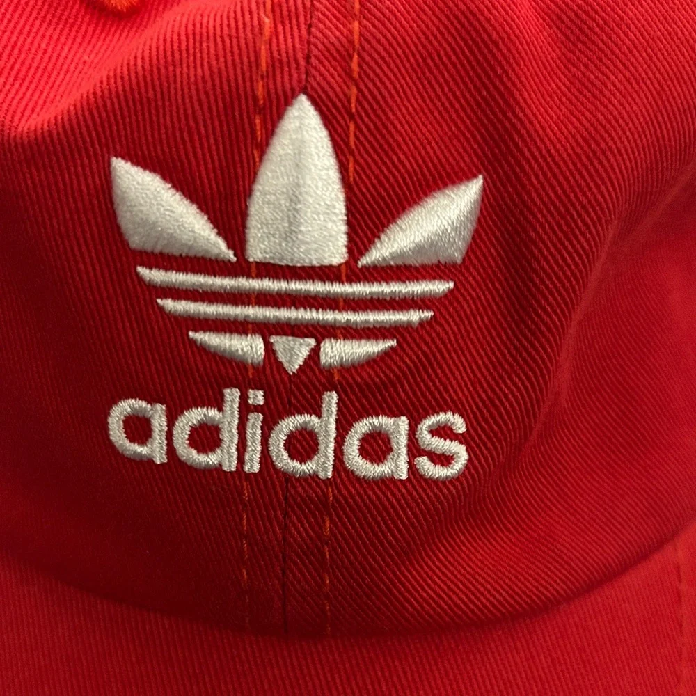 Adidas Originals Youth Red Trefoil Baseball Cap Adjustable Hat NEW